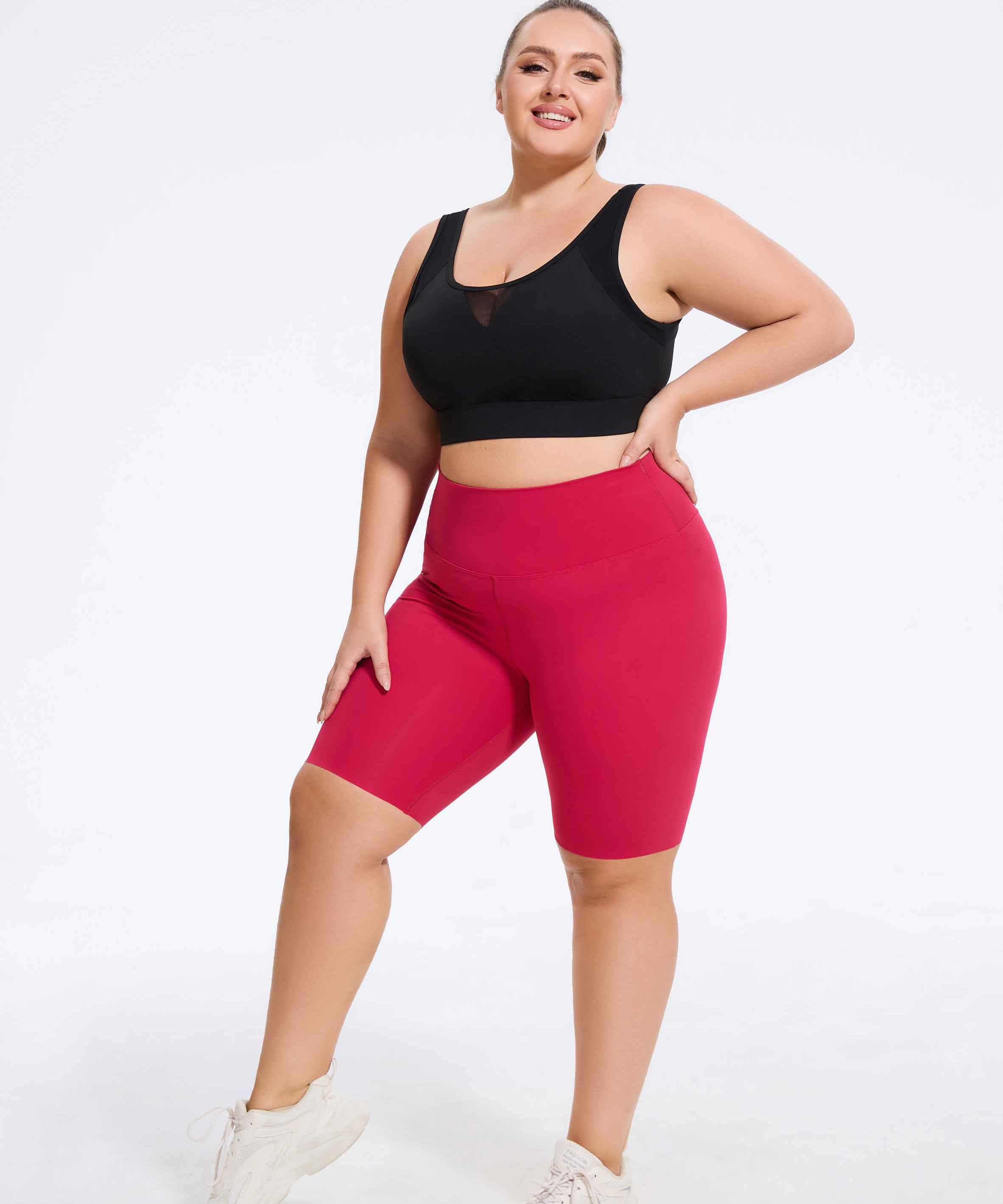 Plus Size High-Waist Biker Shorts