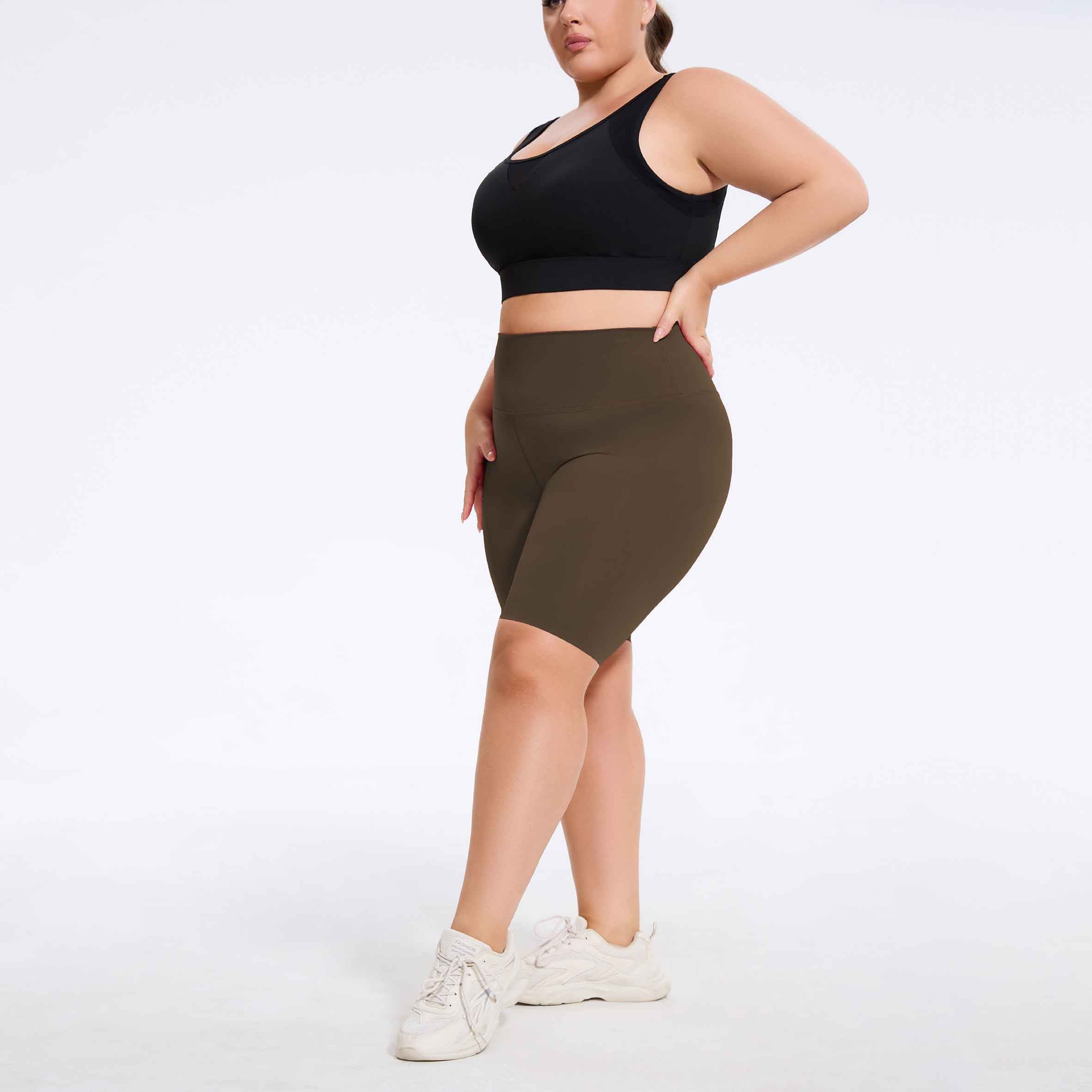 Plus Size High-Waist Biker Shorts