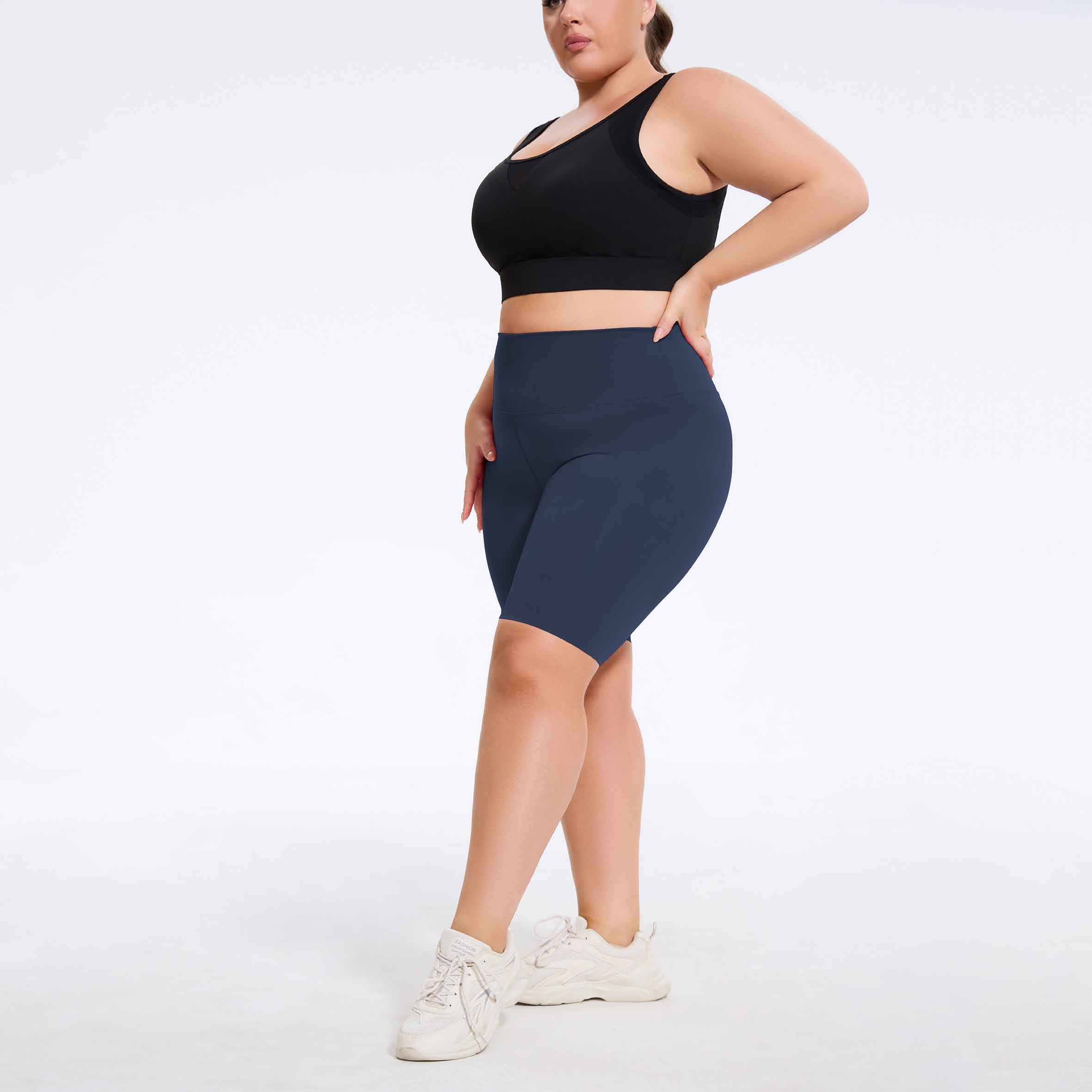 Plus Size High-Waist Biker Shorts