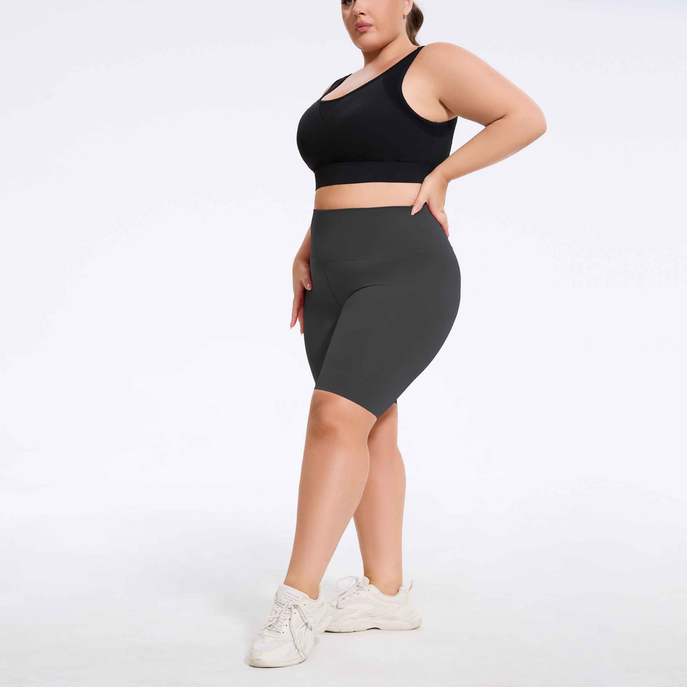 Plus Size High-Waist Biker Shorts