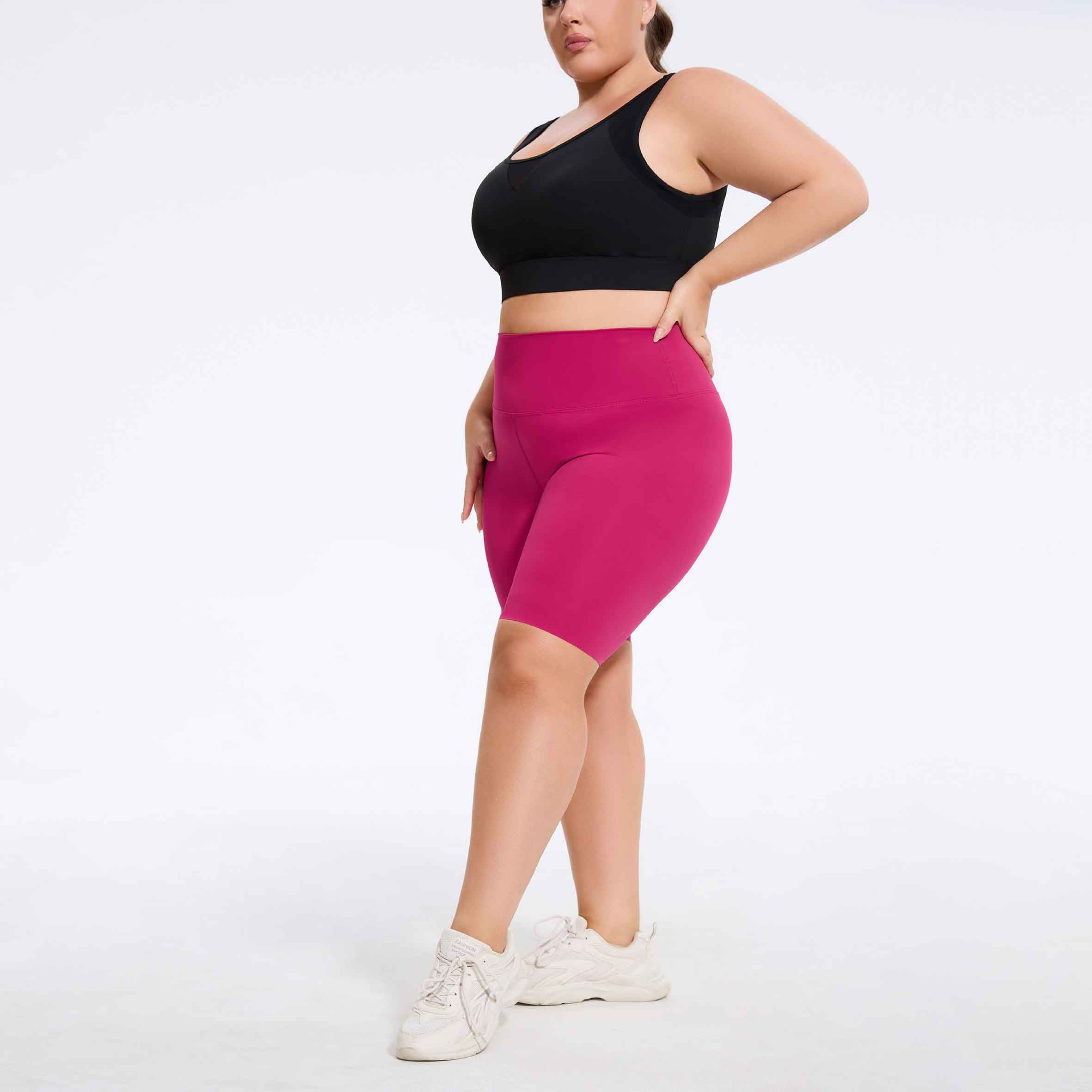 Plus Size High-Waist Biker Shorts