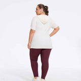 Plus Size Hooded Side-Slit Slim Fit Yoga Top