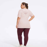 Plus Size Hooded Side-Slit Slim Fit Yoga Top