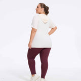 Plus Size Hooded Side-Slit Slim Fit Yoga Top