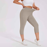Plus Size High-Waist Peach Lift Capri Leggings