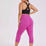 Plus Size High-Waist Peach Lift Capri Leggings
