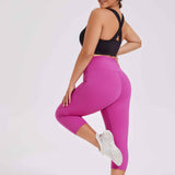 Plus Size High-Waist Peach Lift Capri Leggings