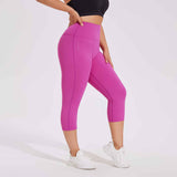 Plus Size High-Waist Peach Lift Capri Leggings