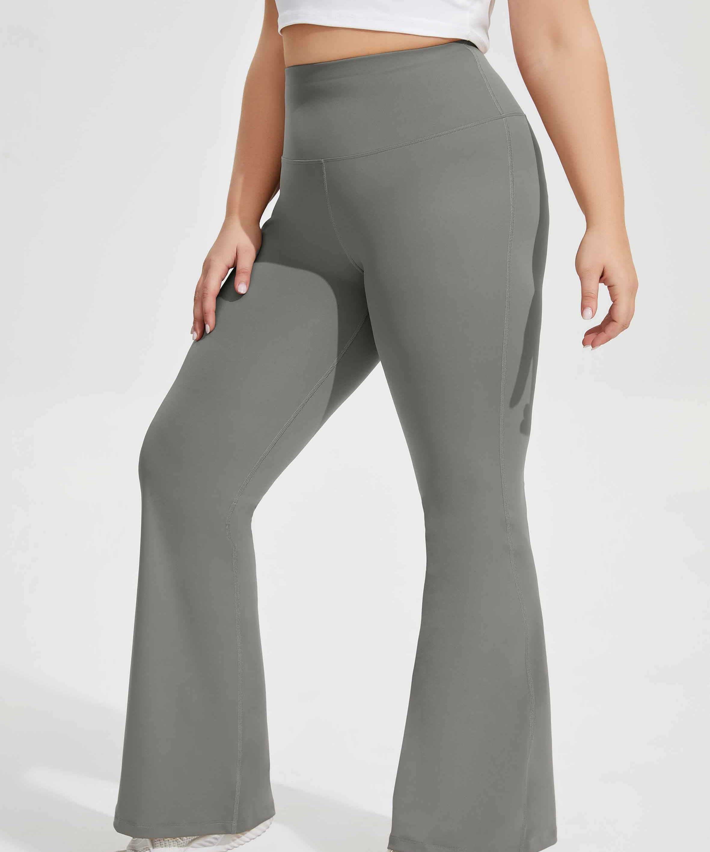 Plus Size High-Waist Flared Yoga Pants Workout Leggings