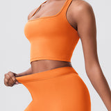 Square-Neck Cross-Back Sports Bra