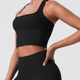 Square-Neck Cross-Back Sports Bra