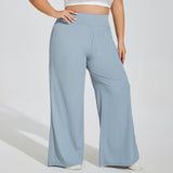 Plus Size Wide Leg Yoga Pants for Curvy Women – High Waist Tummy Control
