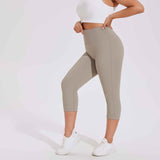Plus Size High-Waist Peach Lift Capri Leggings