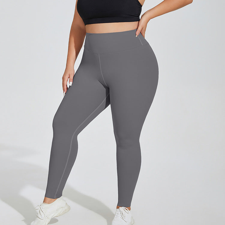 Plus Size High-Waist Peach Lift Yoga Leggings