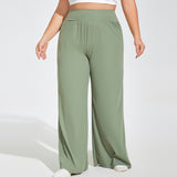 Plus Size Wide Leg Yoga Pants for Curvy Women – High Waist Tummy Control