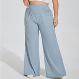 Plus Size Wide Leg Yoga Pants for Curvy Women – High Waist Tummy Control