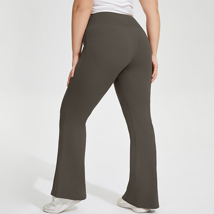 Plus Size High-Waist Flared Yoga Pants Workout Leggings