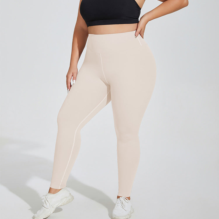 Plus Size High-Waist Peach Lift Yoga Leggings