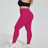 Plus Size High-Waist Peach Lift Yoga Leggings