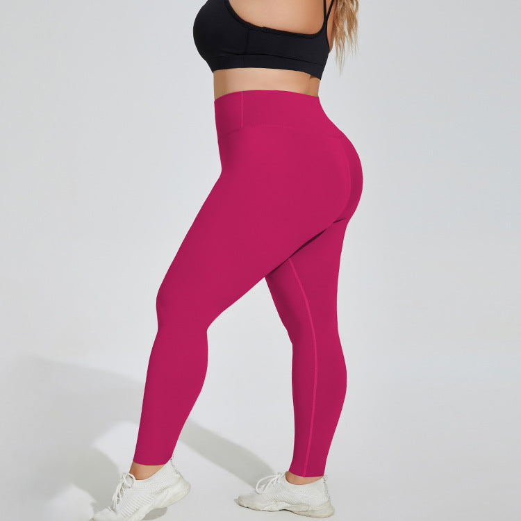 Plus Size High-Waist Peach Lift Yoga Leggings