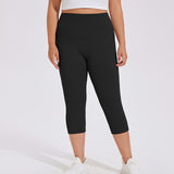 Plus Size High-Waist Peach Lift Capri Leggings