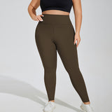 Plus Size High-Waist Peach Lift Yoga Leggings