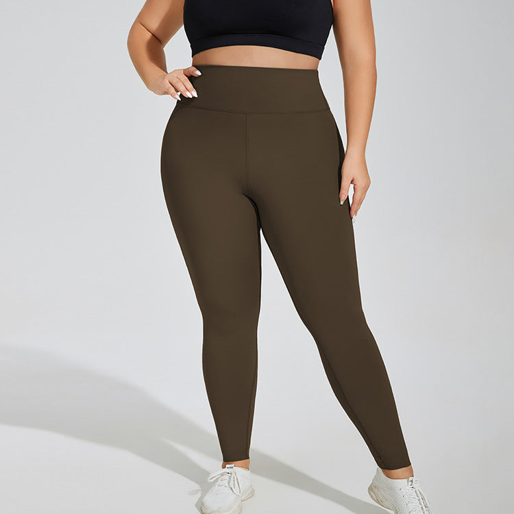 Plus Size High-Waist Peach Lift Yoga Leggings