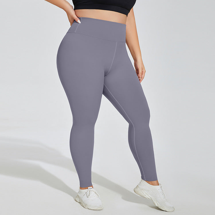 Plus Size High-Waist Peach Lift Yoga Leggings